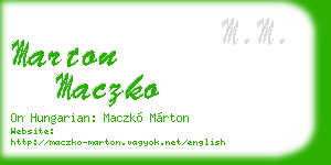 marton maczko business card